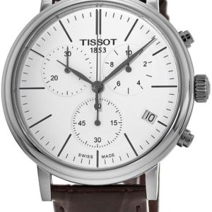 Tissot Herrklocka T122.417.16.011.00 Carson Vit/Läder Ø41 mm