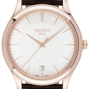 Tissot Herrklocka T924.410.76.031.00 T-Gold Silverfärgad/Läder Ø40