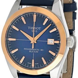 Tissot Herrklocka T927.407.46.041.00 Powermatic 80 Blå/Läder Ø40 mm