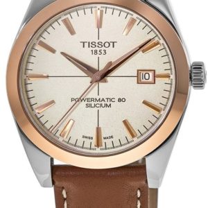 Tissot Herrklocka T927.407.46.261.00 T-Gold Beige/Läder Ø40 mm