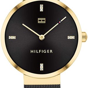 Tommy Hilfiger 99999 Damklocka 1782216 Svart/Gulguldtonat stål Ø35