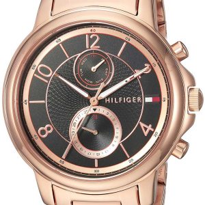 Tommy Hilfiger Damklocka 1781820 Svart/Roséguldstonat stål Ø39 mm