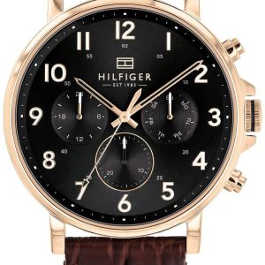 Tommy Hilfiger Herrklocka 1710379 Svart/Läder Ø46 mm