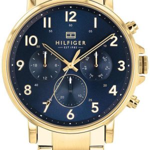 Tommy Hilfiger Herrklocka 1710384 Blå/Gulguldtonat stål Ø45 mm