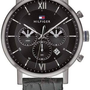 Tommy Hilfiger Herrklocka 1710395 Svart/Läder Ø44 mm