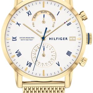 Tommy Hilfiger Herrklocka 1710403 Multifunction Vit/Gulguldtonat