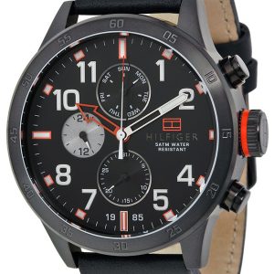 Tommy Hilfiger Herrklocka 1791136 Trent Svart/Läder Ø46 mm