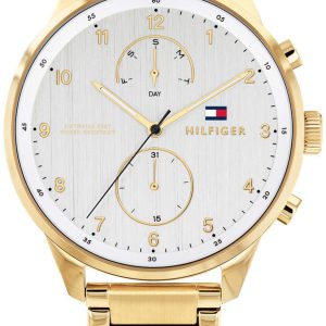 Tommy Hilfiger Herrklocka 1791576 Chase Silverfärgad/Gulguldtonat