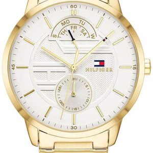 Tommy Hilfiger Herrklocka 1791609 Vit/Gulguldtonat stål Ø42 mm