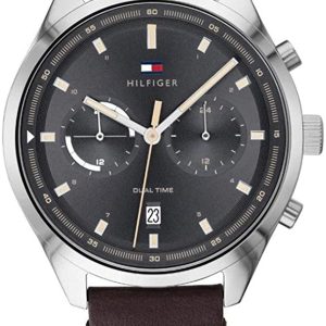 Tommy Hilfiger Herrklocka 1791729 Mörkgrå/Läder Ø44 mm