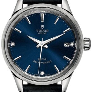 Tudor 12300-0013 Style Blå/Läder Ø34 mm