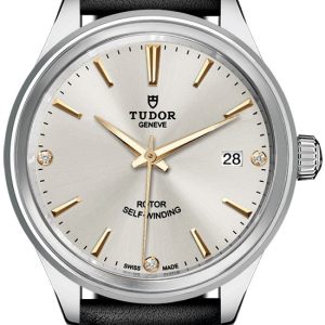 Tudor 12500-0020 Style Silverfärgad/Läder Ø38 mm