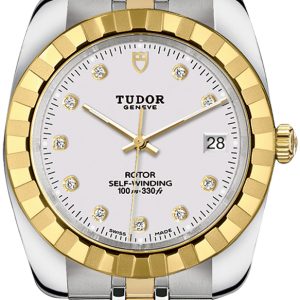 Tudor 21013-0006 Classic Date Vit/Gulguldtonat stål Ø38 mm