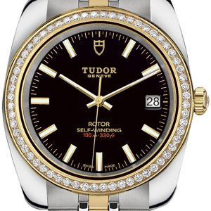 Tudor 21023-0001 Classic Date Svart/Gulguldtonat stål Ø38 mm