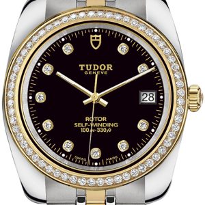 Tudor 21023-0008 Classic Date Svart/Gulguldtonat stål Ø38 mm