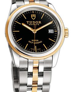 Tudor 55003-68053-BIDSTL Glamour Date Svart/18 karat gult guld Ø36 mm