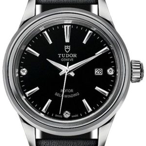 Tudor Damklocka 12100-0008 Style Svart/Läder Ø28 mm