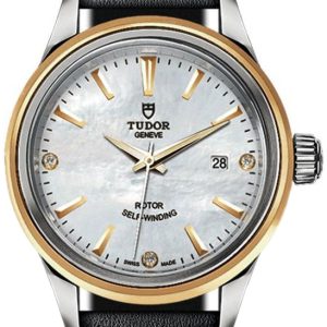 Tudor Damklocka 12103-0018 Style Vit/Läder Ø28 mm