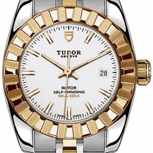 Tudor Damklocka 22013-0004 Classic Date Vit/18 karat gult guld Ø28 mm