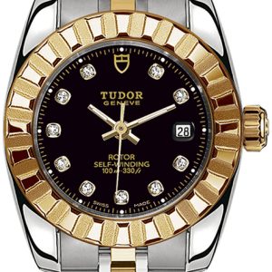 Tudor Damklocka 22013-0005 Classic Date Svart/Gulguldtonat stål Ø28