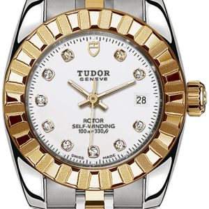 Tudor Damklocka 22013-0006 Classic Date Vit/Gulguldtonat stål Ø28 mm