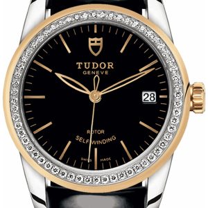 Tudor Damklocka 55023-0053 Glamour Date Svart/Läder Ø36 mm