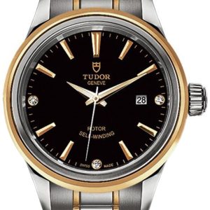 Tudor Damklocka M12103-0006 Style Svart/18 karat gult guld Ø28 mm