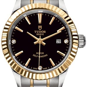 Tudor Damklocka M12113-0011 Style Svart/Gulguldtonat stål Ø28 mm