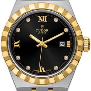 Tudor Damklocka M28303-0005 Royal Svart/18 karat gult guld Ø28 mm