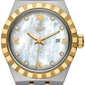 Tudor Damklocka M28303-0007 Royal Vit/18 karat gult guld Ø28 mm