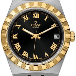 Tudor Damklocka M28403-0003 Royal Svart/18 karat gult guld Ø34 mm