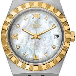 Tudor Damklocka M28403-0007 Royal Vit/18 karat gult guld Ø34 mm