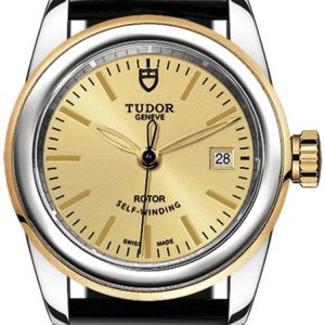 Tudor Damklocka M51003-0020 Glamour Date Gulguldstonad/Läder Ø26 mm