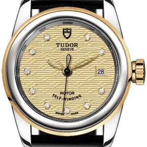 Tudor Damklocka M51003-0021 Glamour Date Gulguldstonad/Läder Ø26 mm