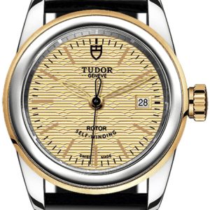 Tudor Damklocka M51003-0022 Glamour Date Gulguldstonad/Läder Ø26 mm