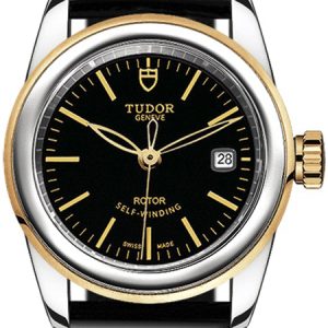 Tudor Damklocka M51003-0024 Glamour Date Svart/Läder Ø26 mm