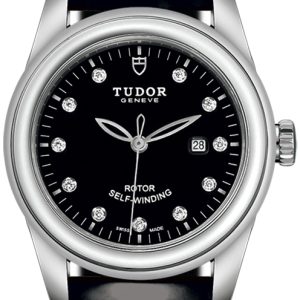 Tudor Damklocka M53000-0045 Glamour Date Svart/Läder Ø31 mm