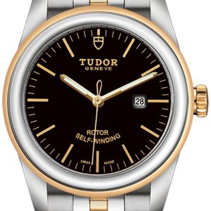 Tudor Damklocka M53003-0007 Glamour Date Svart/Gulguldtonat stål