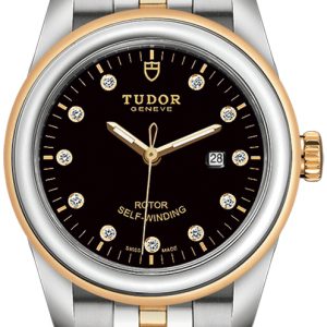 Tudor Damklocka M53003-0008 Glamour Date Svart/Gulguldtonat stål