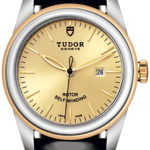 Tudor Damklocka M53003-0047 Glamour Date Gulguldstonad/Läder Ø31 mm