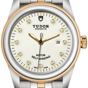 Tudor Damklocka M53003-0066 Glamour Date Vit/Gulguldtonat stål Ø31