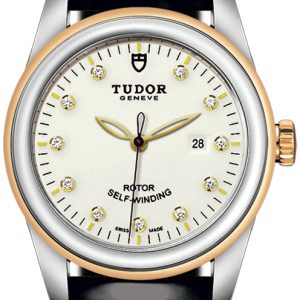 Tudor Damklocka M53003-0078 Glamour Date Vit/Läder Ø31 mm