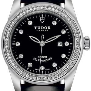 Tudor Damklocka M53020-0048 Glamour Date Svart/Läder Ø31 mm