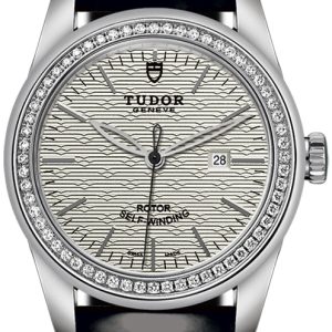 Tudor Damklocka M53020-0054 Glamour Date Silverfärgad/Läder Ø31 mm