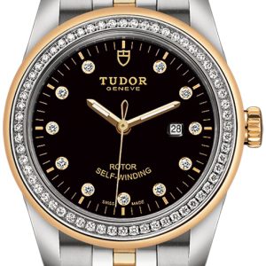 Tudor Damklocka M53023-0017 Glamour Date Svart/Gulguldtonat stål