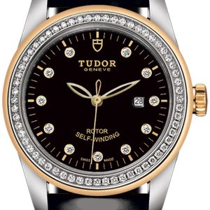 Tudor Damklocka M53023-0041 Glamour Date Svart/Läder Ø31 mm