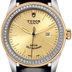 Tudor Damklocka M53023-0044 Glamour Date Gulguldstonad/Läder Ø31 mm