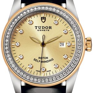 Tudor Damklocka M53023-0045 Glamour Date Gulguldstonad/Läder Ø31 mm