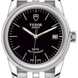 Tudor Damklocka M55000-0007 Glamour Date Svart/Stål Ø36 mm