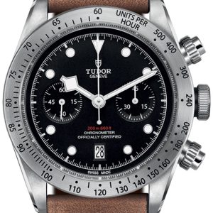 Tudor Herrklocka 79350-0002 Black Bay Chrono Svart/Läder Ø41 mm